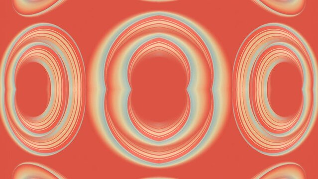 Digital seamless loop animation pattern of twisted shapes with iridescent stripes. Geometric background. Futuristic style. 3d rendering. HD resolution