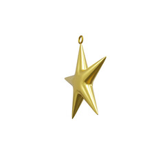 Golden Star decoration muslim ramadhan theme 3d illustration, icon,view render, hd,  premium quality, alpha background, PNG format
