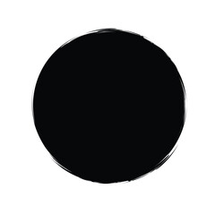 Fototapeta na wymiar Black Ink Paint Brush Circle Isolated On White Background. Vector