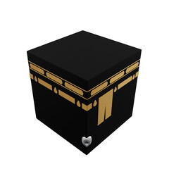 Kaaba center of muslim mosque in the world 3d illustration, ramadhan, icon,view render, hd,  premium quality, alpha background, PNG format