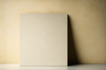 empty canvas on a light beige background, copy space, generative AI
