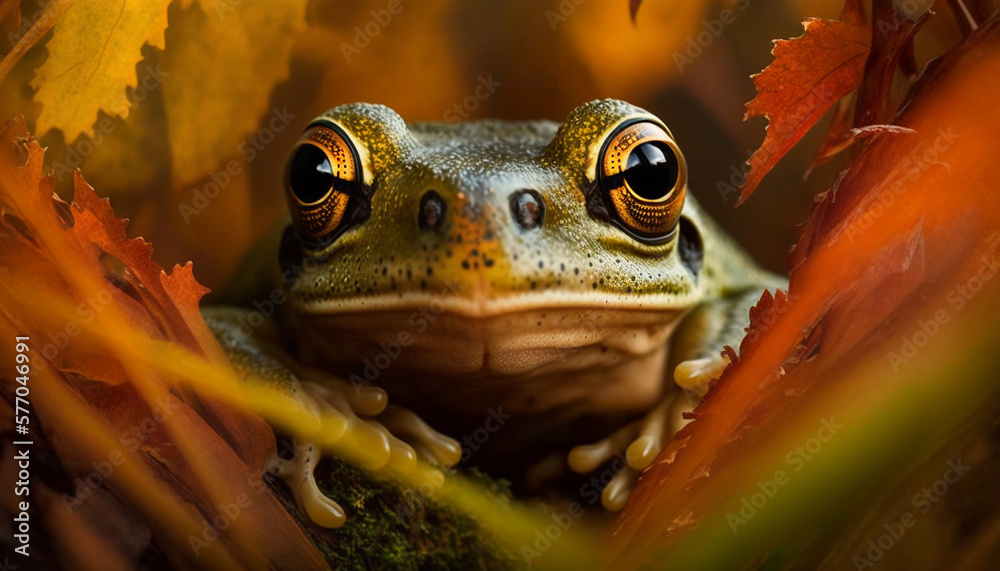 Wall mural frog in the grass