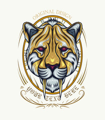 Bobcat vector illustration in vintage style for t shirt, clothing, apparel design