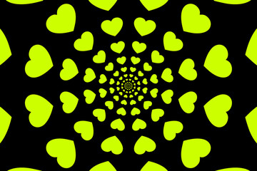 Abstract romantic and love vector background with heart in gradient colors	