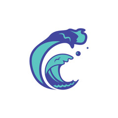 Water splash and wave graphic art element clipart