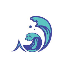 Water splash and wave graphic art element design