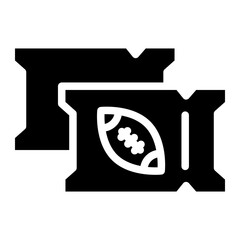 American football ticket glyph 