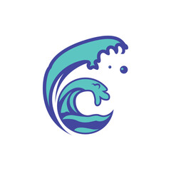 Naklejka premium Water splash and wave graphic art element vector