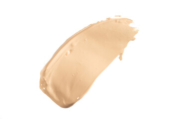 Correcting smear of concealer, isolated on a white background.	