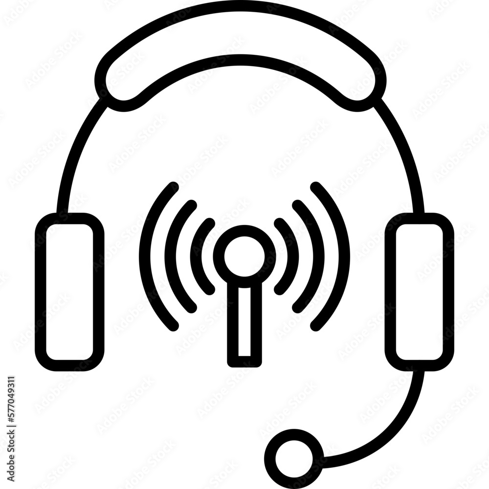 Wall mural headphones icon