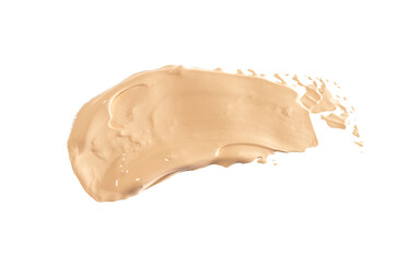 Correcting smear of concealer, isolated on a white background.	
