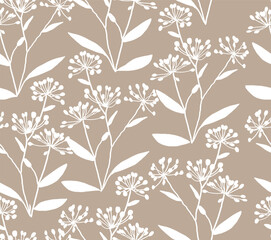 Fototapeta premium Floral brush repeat strokes seamless pattern background for fashion prints, wrappers, wallpapers, graphics, backgrounds and crafts decorative climbing flowers. tropical plants Sketchy print flowers