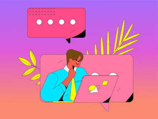 Business People Flat Vector Concept Operation Hand Drawn Illustration
