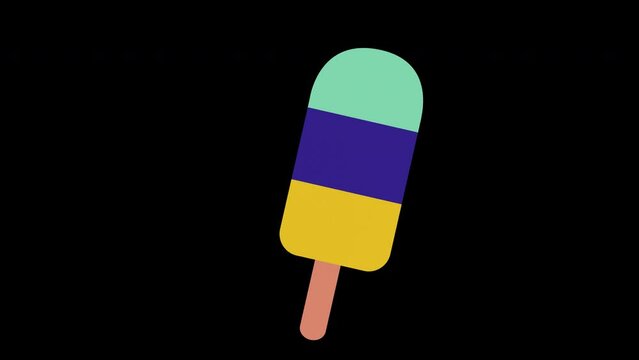 ice cream icon loop Animation video transparent background with alpha channel