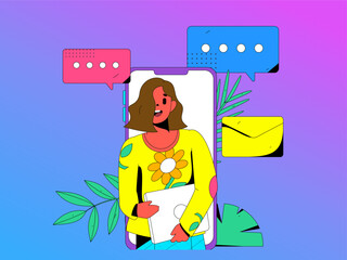 Business People Flat Vector Concept Operation Hand Drawn Illustration
