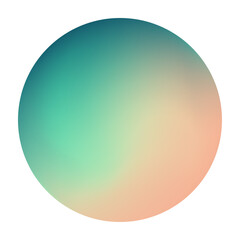A holographic pastel-colored gradient sphere in green, and yellow. Vibrant gradient banner with bright glow gradient background. Vector Illustration