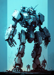 Fototapeta premium robot, mecha, concept art illustration 