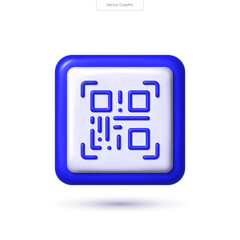 Modern QR code icon is perfect for any purpose, with its sleek design and relevance to computer technology. It's a 3D vector icon that can be used in isolation.