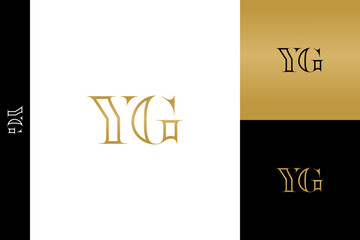 Luxury YG letters. Icon, initial, monogram, minimalist, vector, logo design, template