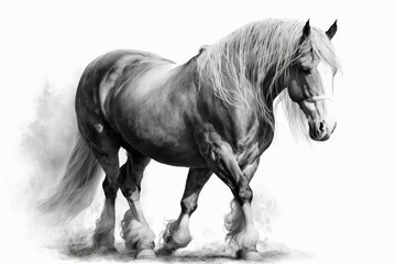 draft horse stallion of the Shire breed. Generative AI