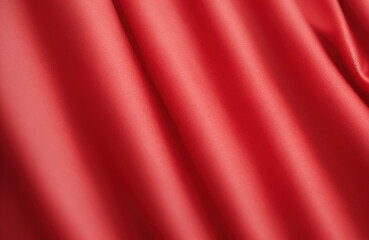 Silk curtain red color. Neutral Textile background with copy space . Generative AI.