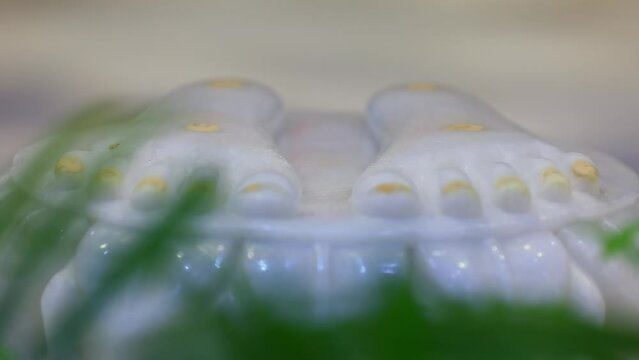 A point of view on sai ram or sai baba foot prints sculpture