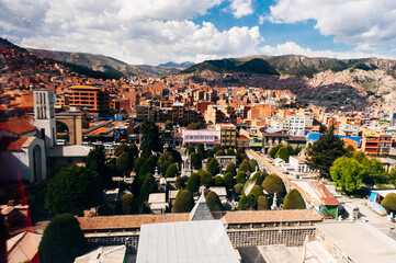 la paz, bolivia. november, 2022: panoramic view of la paz city, bolivia