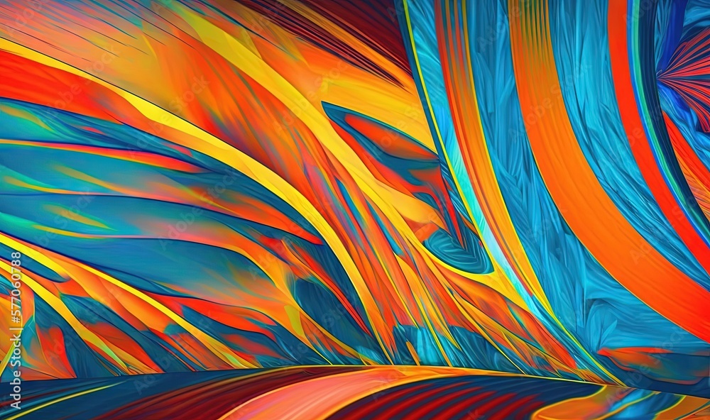 Sticker  a painting of a colorful abstract background with lines and curves.  generative ai