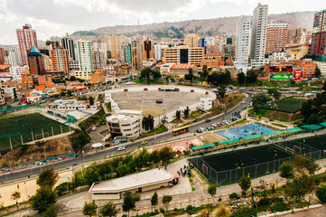 la paz, bolivia. november, 2022: panoramic view of la paz city, bolivia