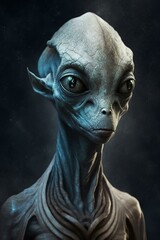 Sirians from Sirius B: are described as tall, slender beings with blue skin. His facial features are described as thin and elongated, with large dark almond-shaped eyes. They have a lean, flexible bon