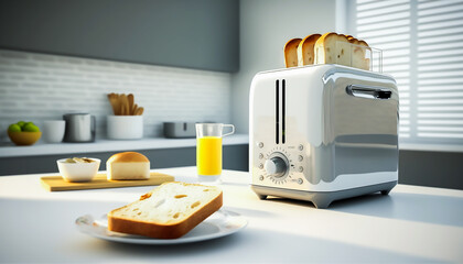toaster on shelf in kitchen, AI generative
