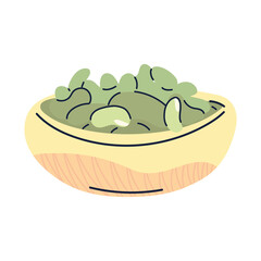 PNG image icon plate with green beans with transparent background