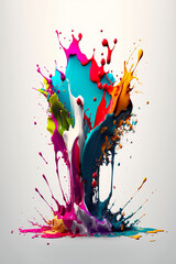 Colorful splash of paint, created with AI generative technology