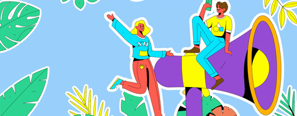 Business People Flat Vector Concept Operation Hand Drawn Illustration
