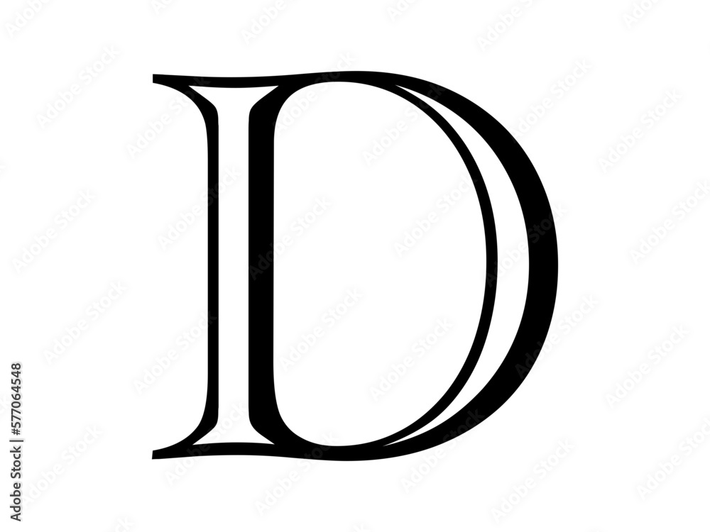 Fototapete initial based clean and minimal logo. d letter creative fonts monogram icon symbol. universal elegan