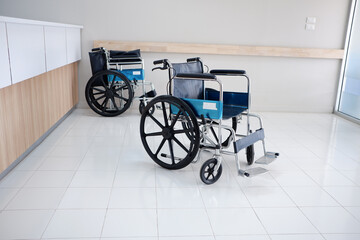Fototapeta na wymiar wheelchair for patient on white background.