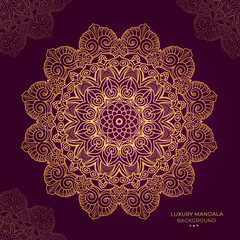 Luxury Decorative Golden Islamic Mandala Background for Print, Poster, Cover, Brochure, Flyer, Banner Template
