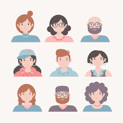 Fototapeta premium set of faces
