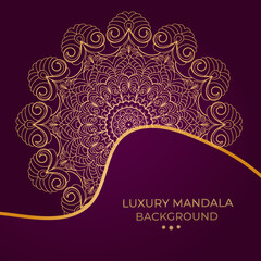 Luxury Decorative Golden Islamic Mandala Background for Print, Poster, Cover, Brochure, Flyer, Banner Template