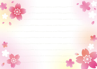 春の便箋　桜　ピンク - obrazy, fototapety, plakaty