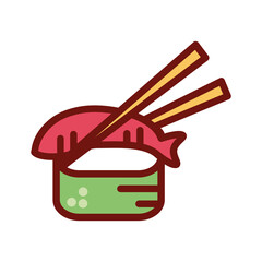Sushi with shrimp PNG image icon with transparent background