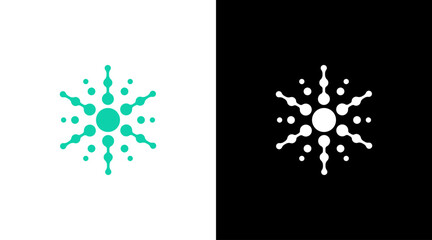 Molecule technology innovation startup logo science connected icon Design