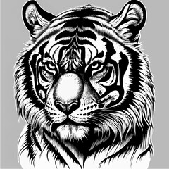 This ink splatz tiger head vector illustration is a bold and striking design, featuring intricate details of the tiger's fur, whiskers, and stripes.