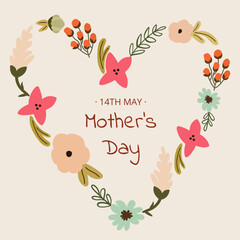 Mother's day floral card illustration
