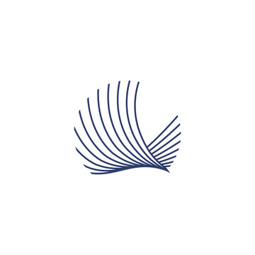 Falcon line logo design template
