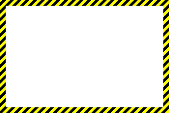 Yellow and black stripe rectangular shape border. Ideal for any warning sign. Vector illustration EPS 10 File.