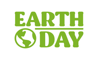 Fototapeta premium Earth day logo design with planet icon. Eco friendly design.
