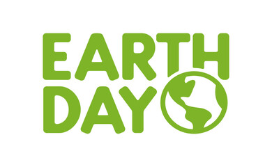 Earth day logo design with planet icon. Eco friendly design.