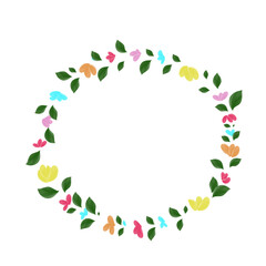 Frame with spring abstractct flowers.