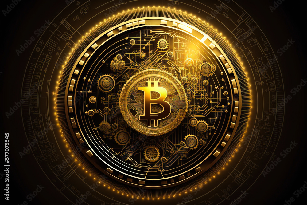 Wall mural bitcoin - the world of cryptocurrency is constantly evolving. this image of bitcoin's growth - ai ge